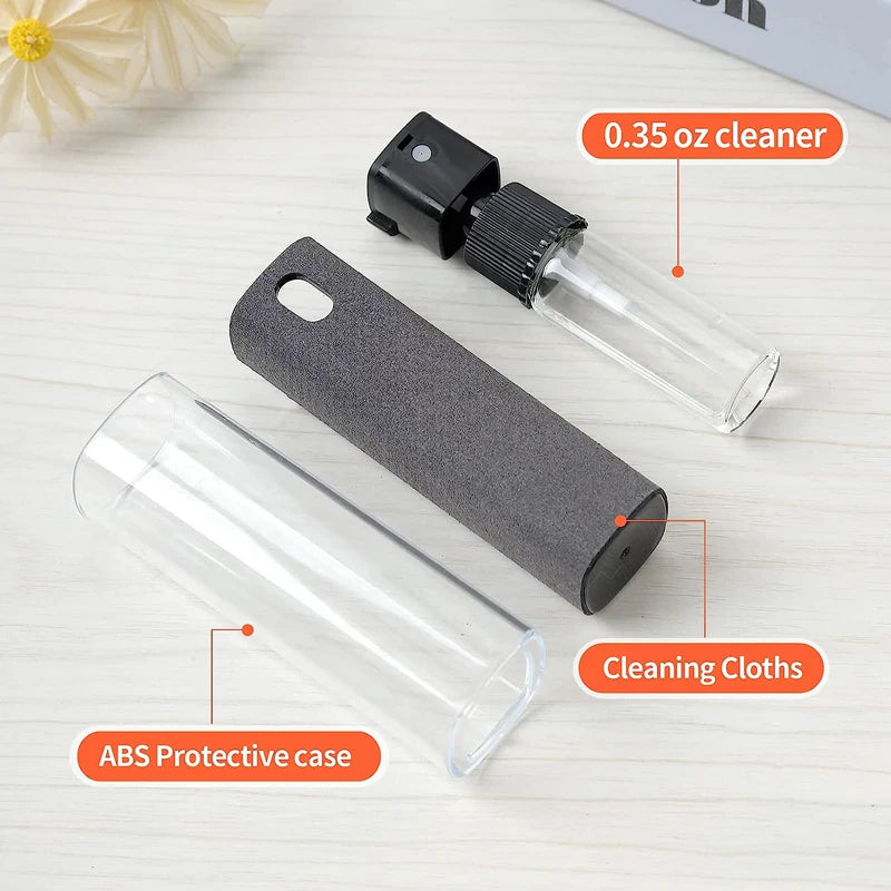 2 in 1 Microfiber Screen Cleaner Spray Bottle Mobile Phone Tablet Computer Microfiber Cloth Cleaning Wipes for Iphone Samsung Mi